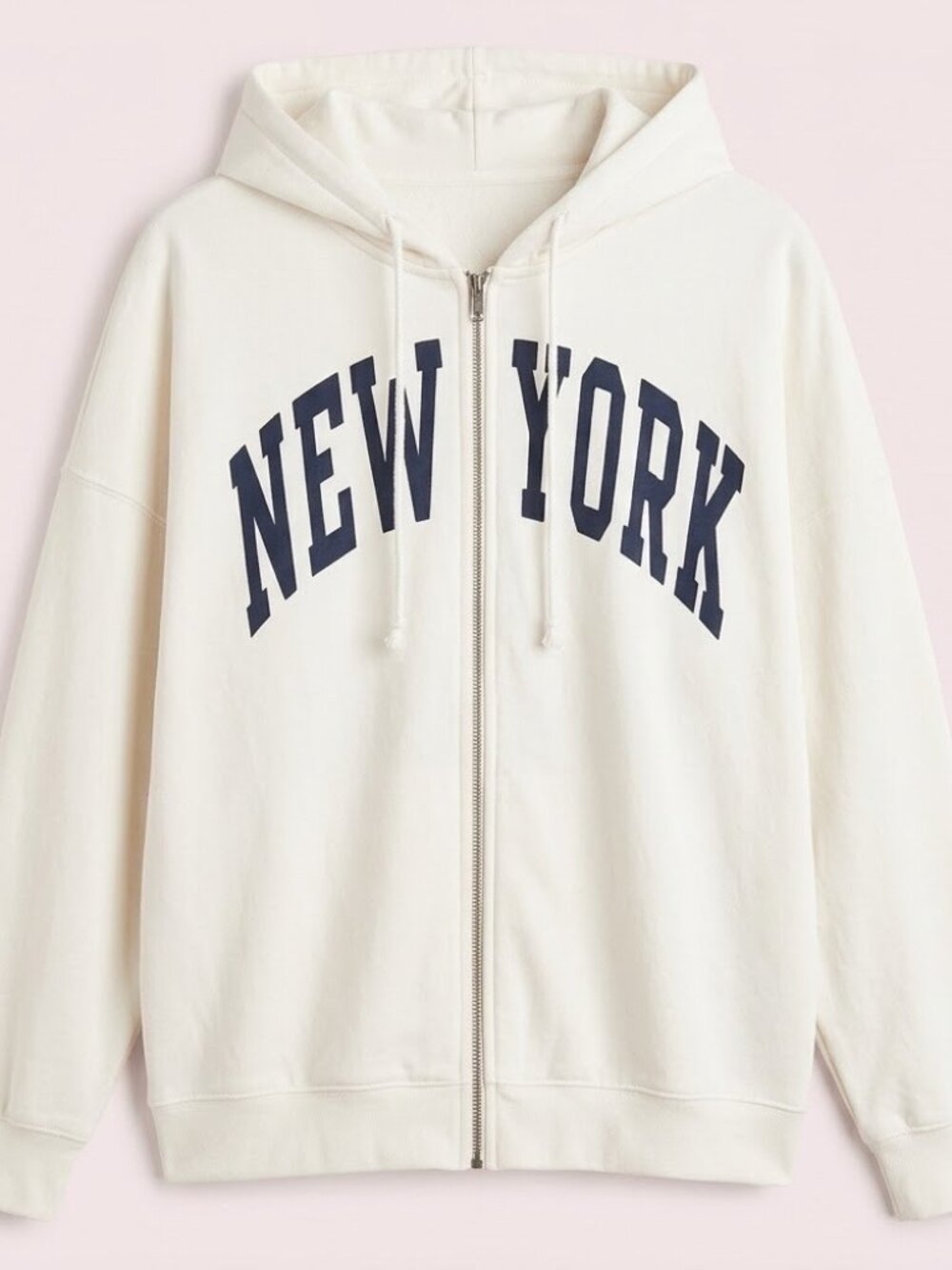 Pacsun New York White Zip-Up Hoodie